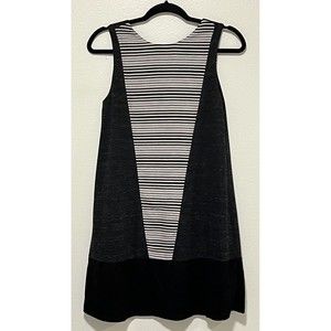 THML Black Cream Mixed Media Sleeveless Dress Size XS Classic Casual Minimalist